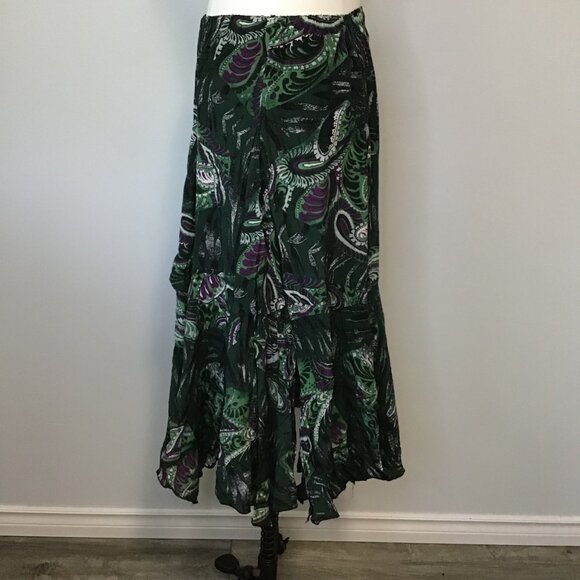 Elly Z Floral Handkerchief Midi Skirt  Size S - Picture 5 of 7